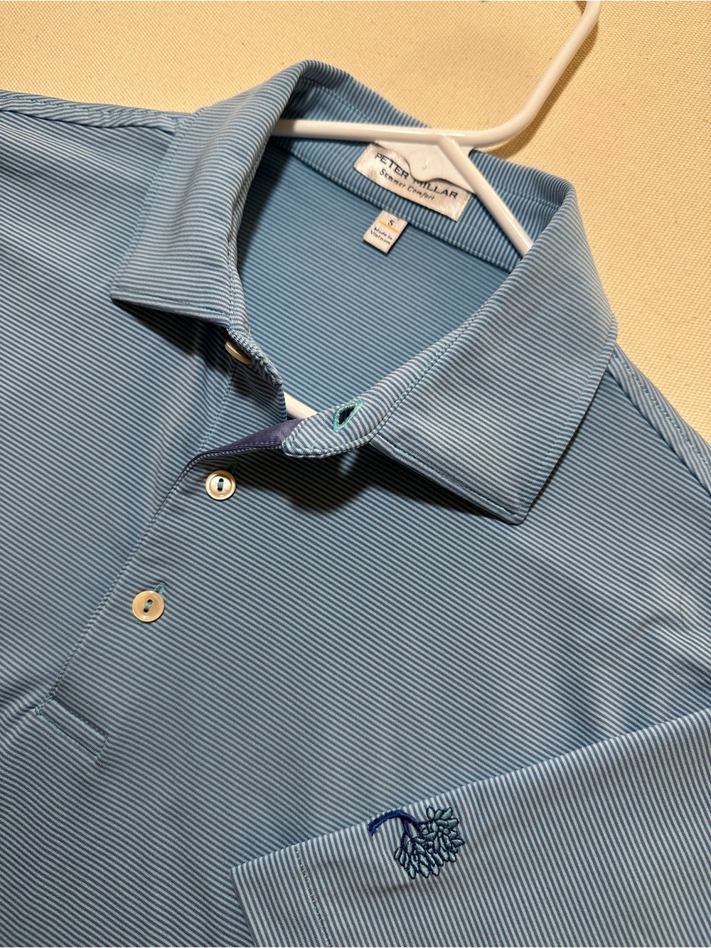Peter Millar Men's Light Blue Golf Polo x Bent Tree Country Club